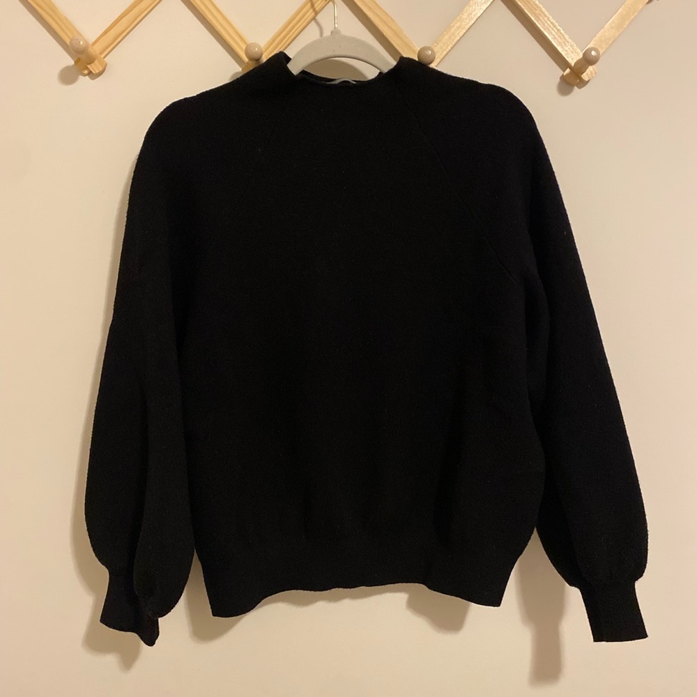 Anthropologie Black Mock Neck Sweater size Large